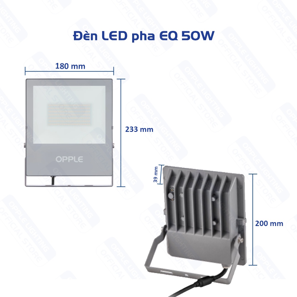 Đèn Pha OPPLE LED Floodlight EQ - Cấp Bảo Vệ IP66, Bền Bỉ Trước Mọi Yếu Tố Thời Tiết