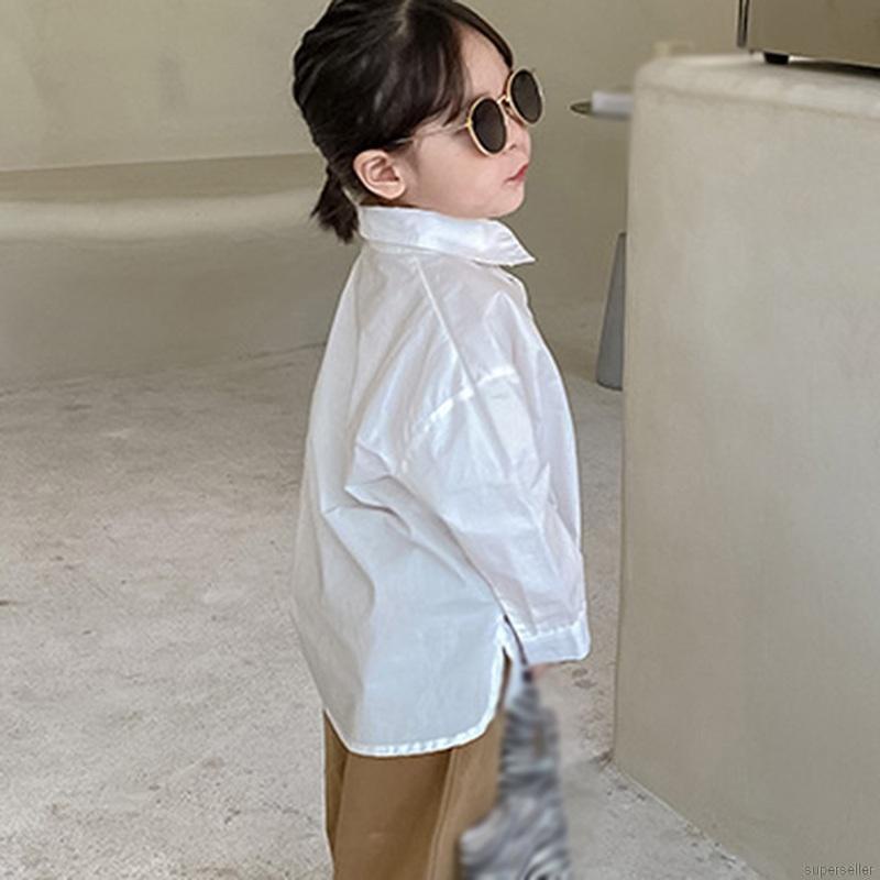 Áo Sơ Mi Màu Trắng Phong Cách Hàn Quốc Cho Bé Gái