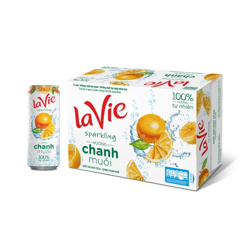 [ THANH MÁT, NGON TUYỆT VỜI ] 01Lon x 330ml Nước giải khát có gas LaVie Sparkling hương Dưa Hấu kiwi/D