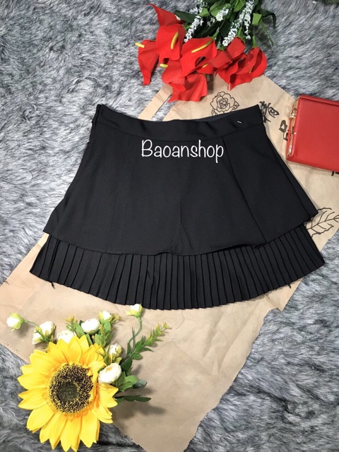 [Video Chân váy 2 tầng dập ly nhỏ có quần trong | BigBuy360 - bigbuy360.vn