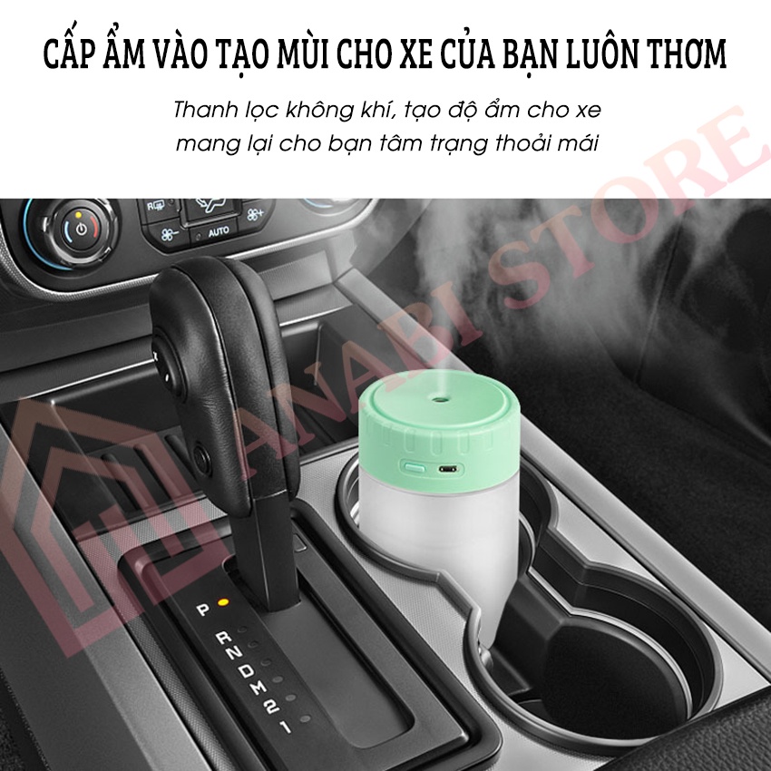 Máy Xông Tinh Dầu Mini Anabi - Máy Khuếch Tán Tinh Dầu, Máy Phun Sương Tạo Ẩm 400ML