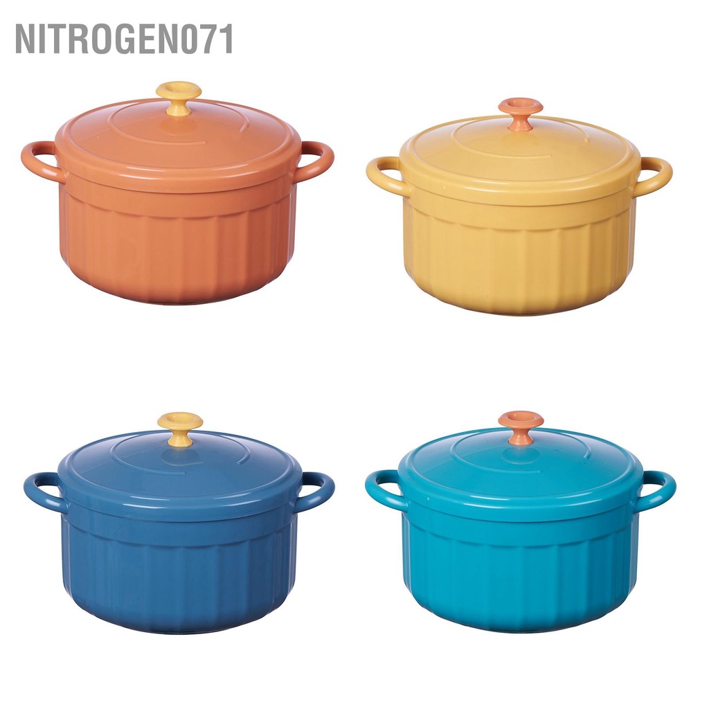 Nitrogen071 Tô úp mì inox, 2 lớp giữ nhiệt có nắp đủ màu - Binaural Bát Nhà Ký túc xá Sinh viên Có mái che lớn