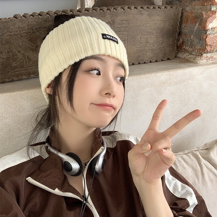 Băng đô MU GUA ZHI PIN dệt kim có 3 màu đen/xám/be