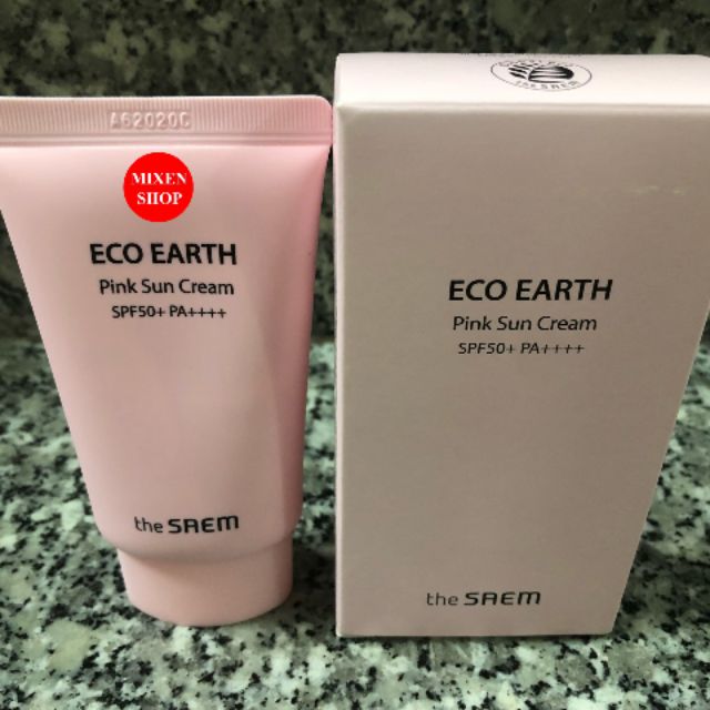 {Chính hãng - Ảnh thật} Kem Chống Nắng The Saem Eco Earth Pink Sun Cream SPF50 Hàn Quốc