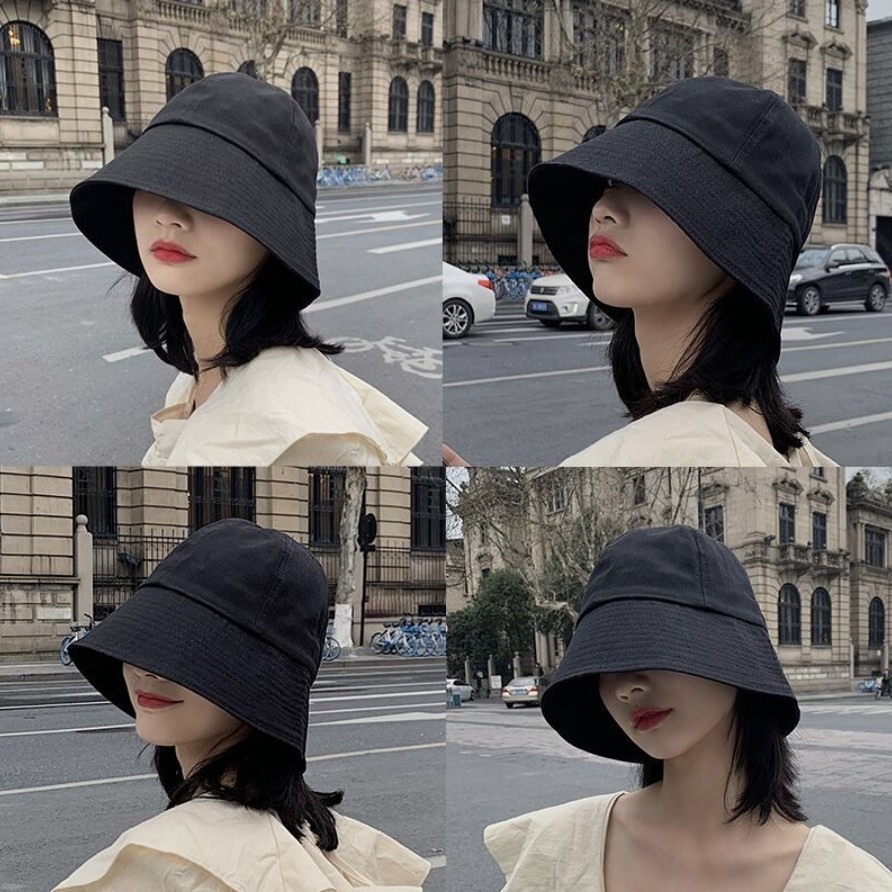 Nón Bucket trơn đen nam nữ Ulzzang năng động