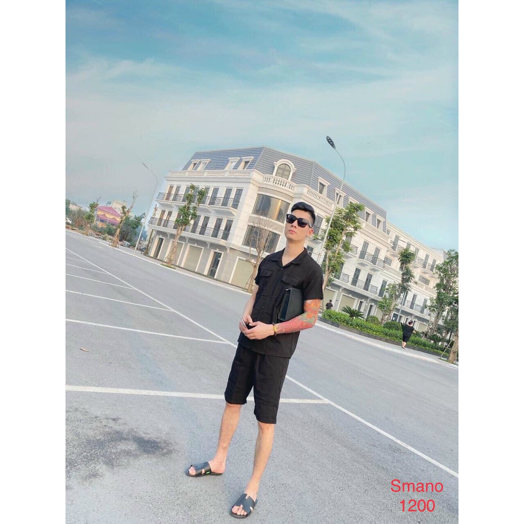 Bộ hè nam, bộ đũi mango cổ bẻ. | BigBuy360 - bigbuy360.vn