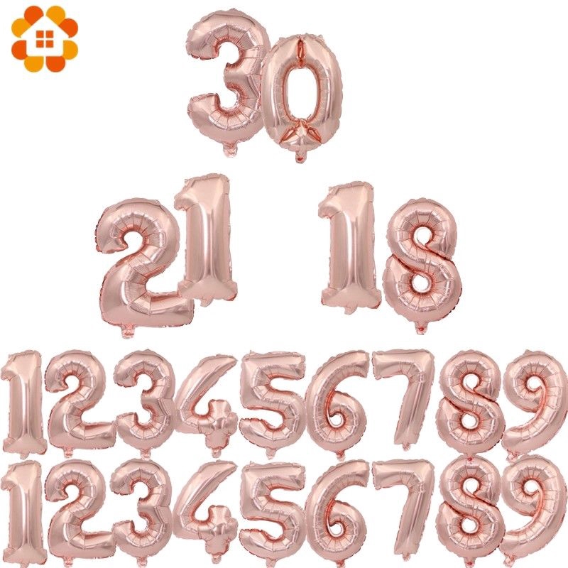 Bong bóng hình số vàng hồng kích thước 101.6 cm dùng trang trí tiệc sinh nhật