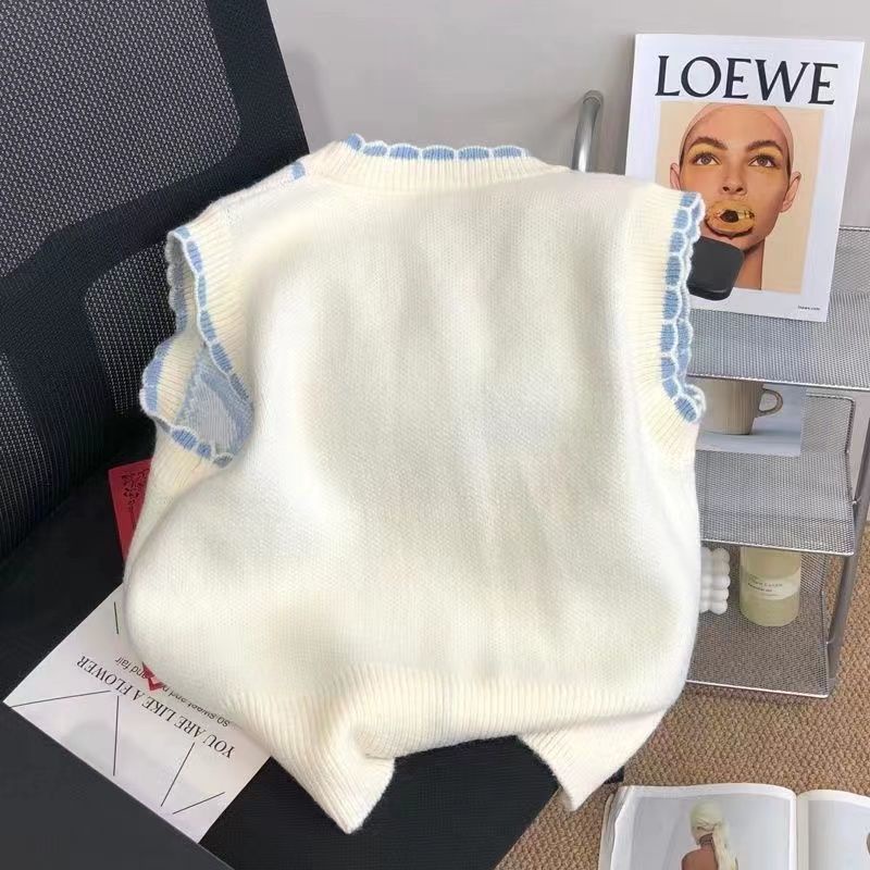 Áo Sweater Dệt Kim Không Tay Phong Cách Phương Tây Mẫu Mới 2022 Thời Trang Thu Đông Dành Cho Nữ