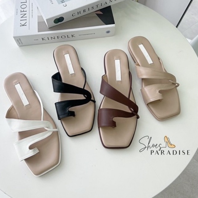 Dép nữ đẹp kiểu đế bệt xỏ ngón cute thời trang SHOES PARADISE D017