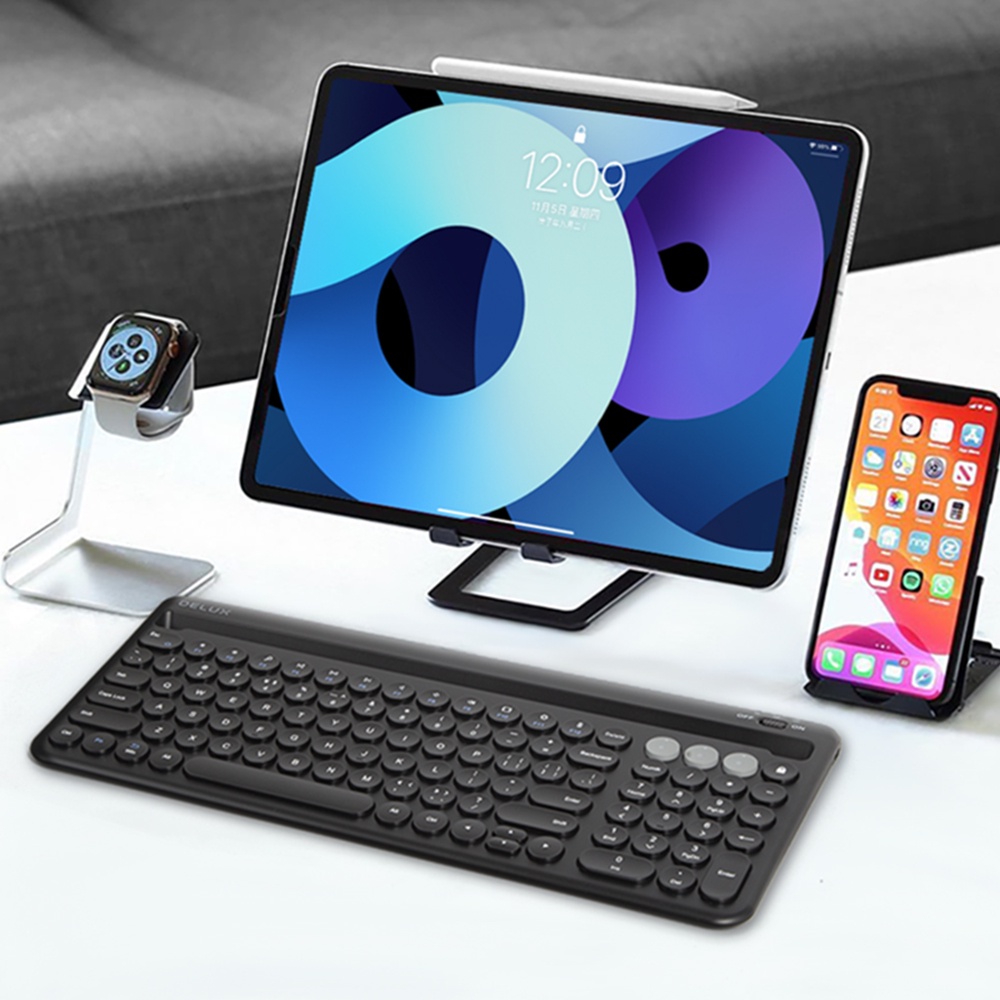 Bàn phím không dây Delux K2212V 100 phím có thể sạc lại dành cho Windows Mac