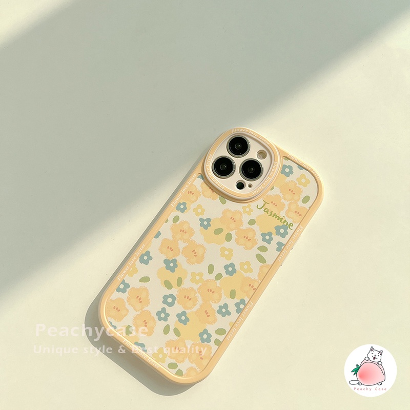 Ốp Điện Thoại TPU Mềm Nhám Chống Sốc Hình Hoa Nhài Vàng Thời Trang Cho iPhone 13 Mini 12 Pro Max 11 Xr Xs Max X 7 8 Plus 12Mini