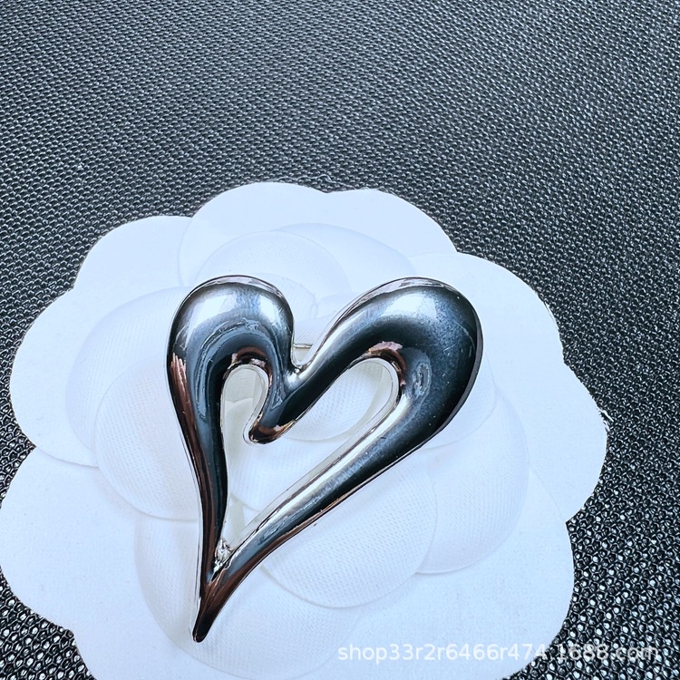 Ghim Cài Áo Kim Loại Hình Trái Tim Phong Cách Pháp Cao Cấp Thời Trang Cho Nữ