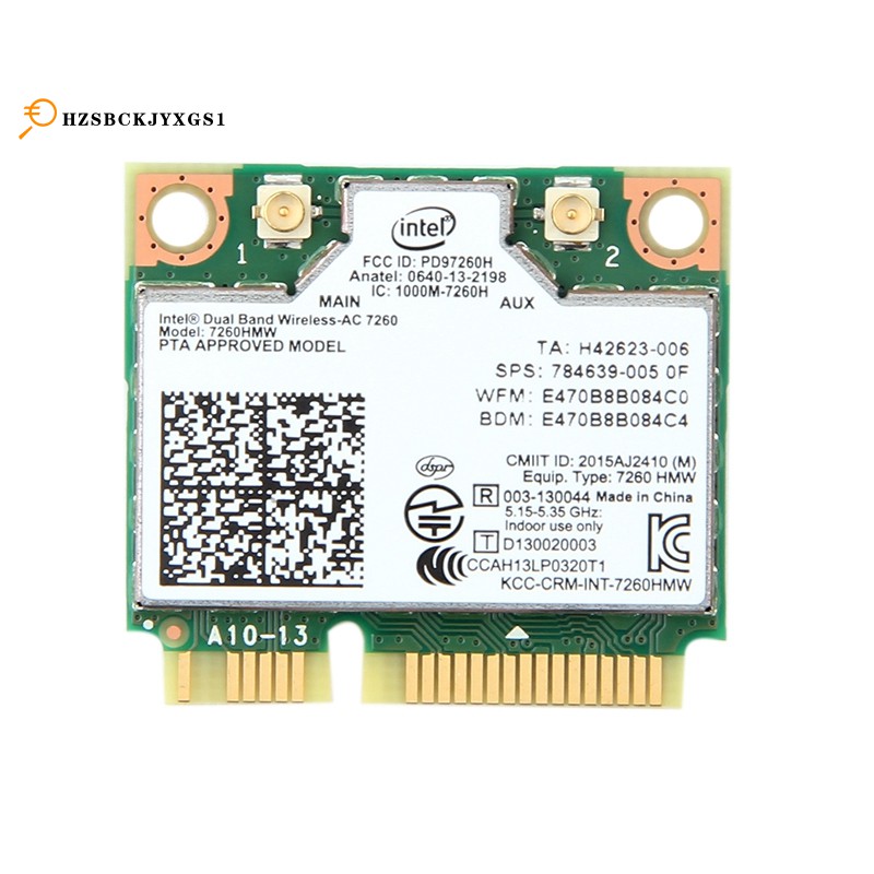 Bộ chuyển đổi không dây AC1200 băng tần kép Intel 7260 7260HMW AC MINI PCI-E Card 2.4G / 5G