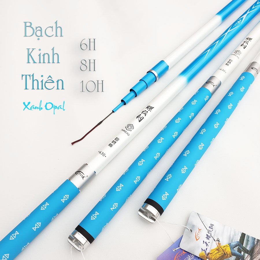 Cần Câu Đài Câu Tay Carbon Cao Cấp Bạch Kinh Thiên 6H-8H Phiên Bản Màu Xanh Opal