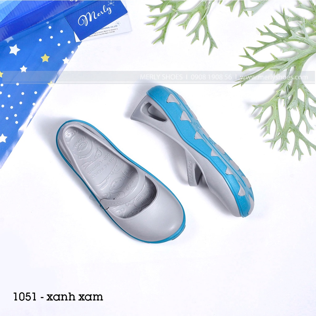 Dép Thái Lan Moniga 1051, Giày Nhựa Thái Lan, Dép nhựa đi mưa chống trơn trượt, dép nhựa bít mũi nữ