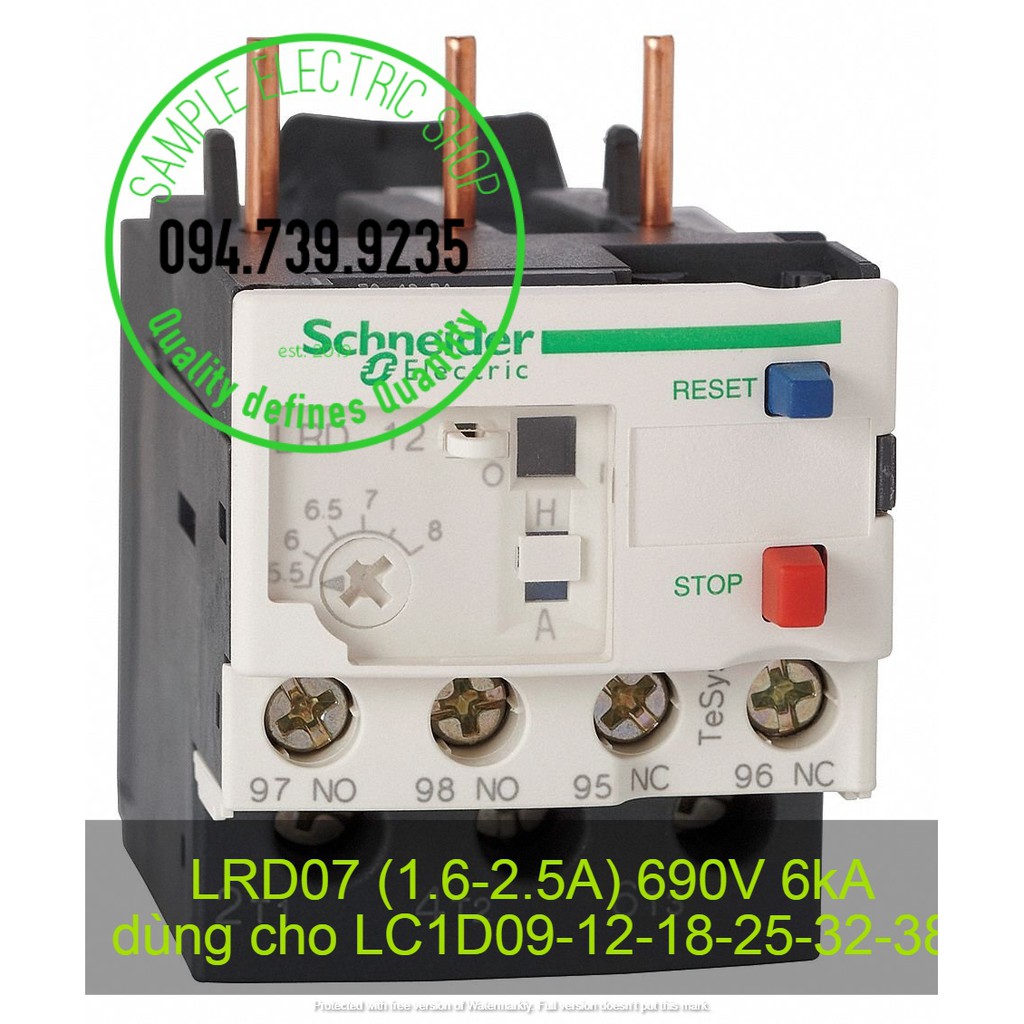 LRD07 - Relay nhiệt Schneider LRD07 (1.6-2.5A) -  Rơ le Nhiệt 1.6-2.53A