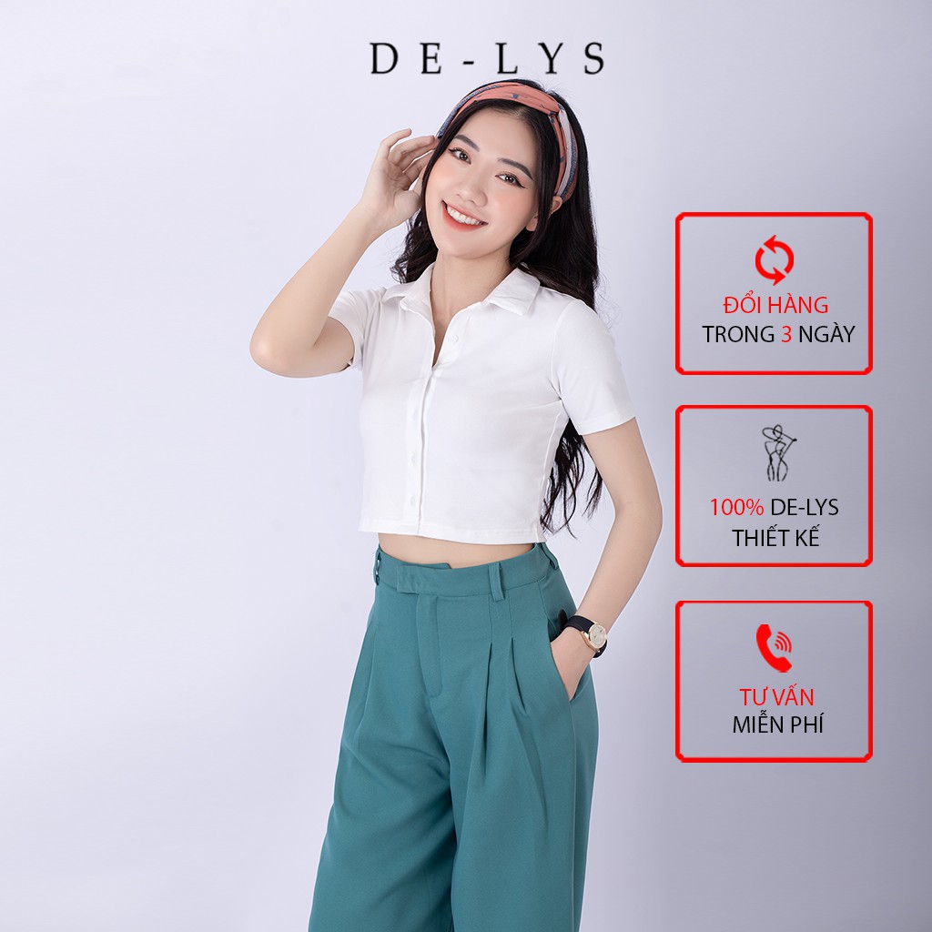 Áo croptop nữ ôm body cổ đức Delys áo croptop tay ngắn hàng thiết kế