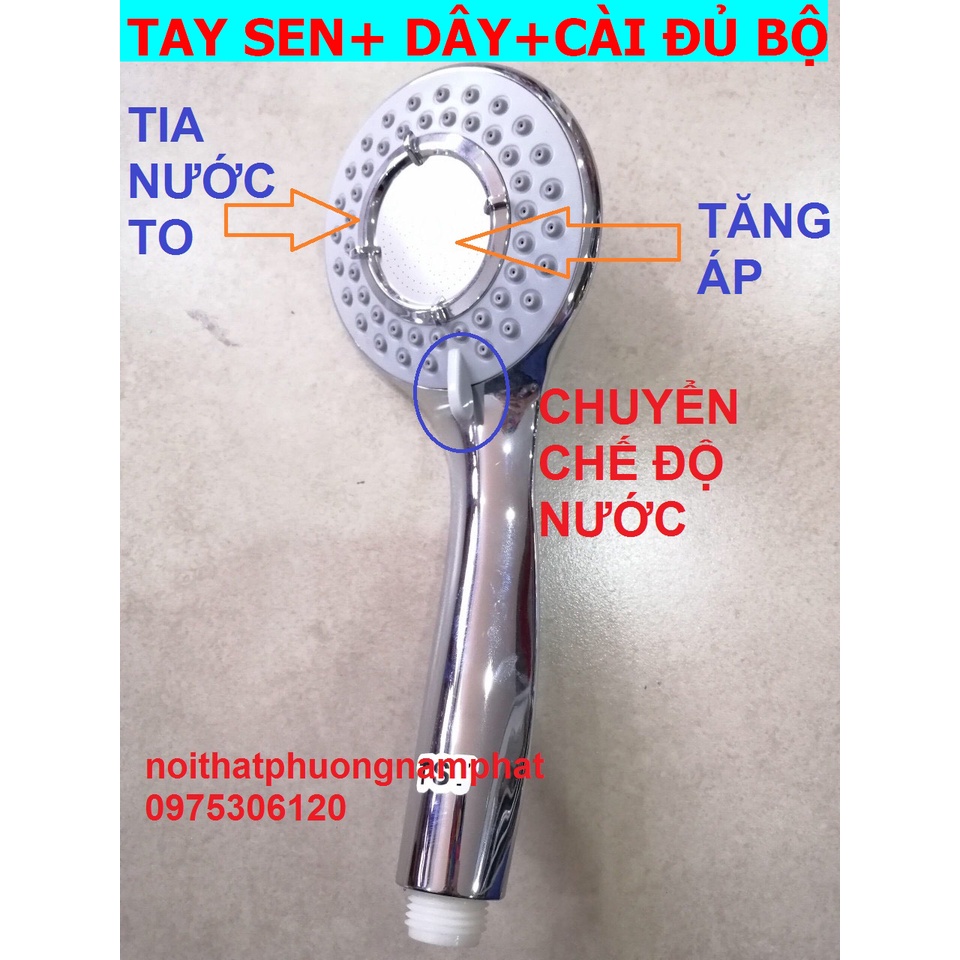 [NHIỀU CHẾ ĐỘ NƯỚC] Tay Sen Tắm Tăng Áp Vòi hoa sen và Dây Sen và Cài Sen TS11 TS điều chình được nhiều chế độ nước