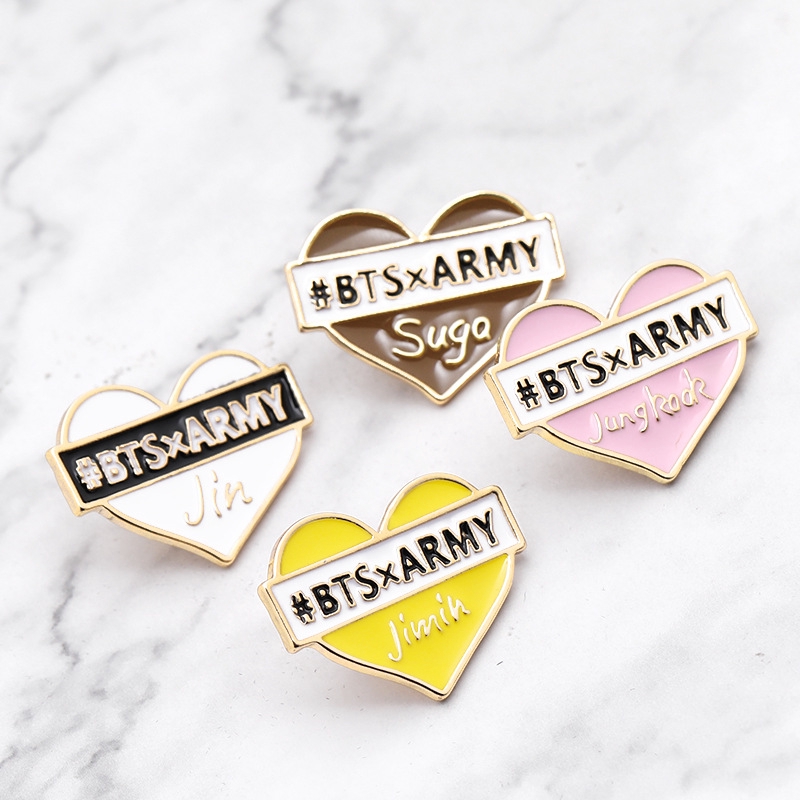 ❤ BTS Pin ❤ 1Pc KPOP Bangtan Boys Enamel Pin Badges BTS ARMY Brooches Pins