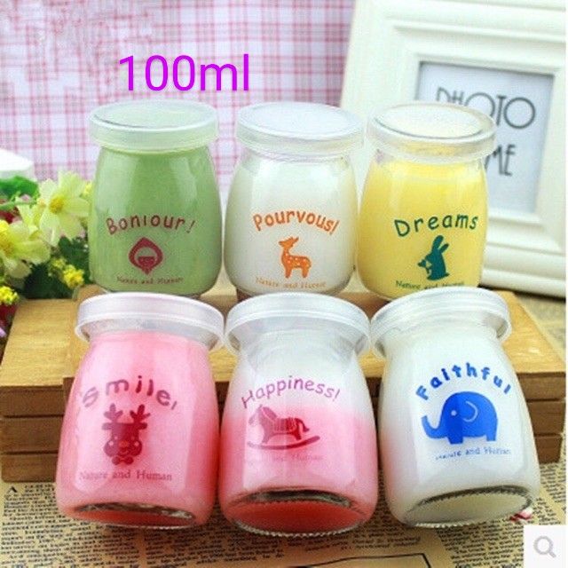 Combo 12 Hũ sữa chua thủy tinh 100ml, 200ml nắp nhựa PP không mùi - Hũ làm caramen, pudding