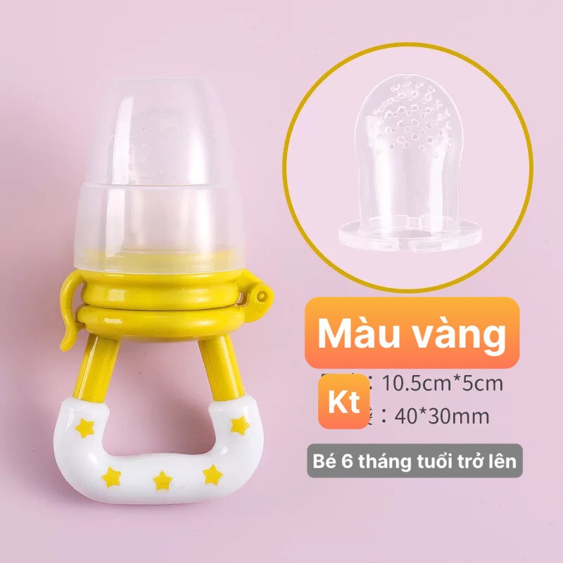 Gặm Nướu Cho Bé Có Nắp Khóa Chốt Ấm Mom &amp; Baby Hỗ Trợ Đút Thức Ăn Hoa Quả Ăn Dặm Ngậm Nướu Bé Mọc Răng Nhựa ABS An Toàn