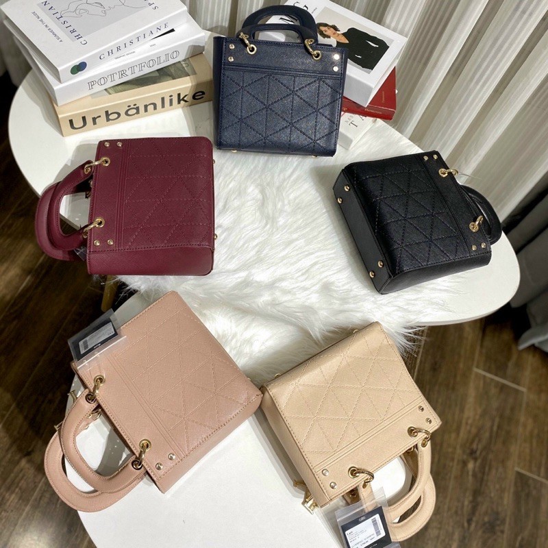 Túi L.¥.Ni everly hồng nude form công sở mini