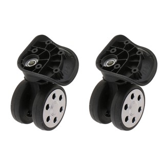 2 Pieces Black Casters Luggage Case Replacement Swivel Wheels Caster JY-604