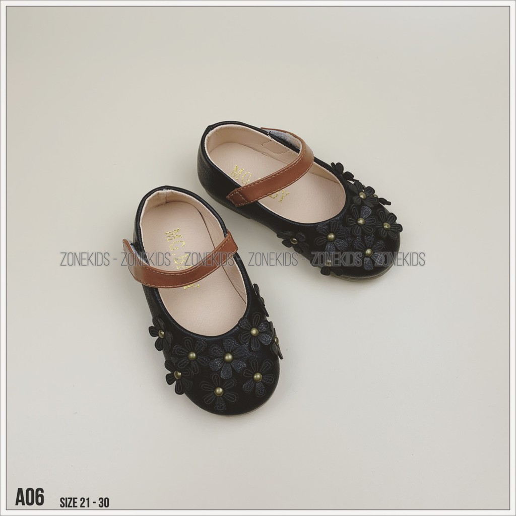 Giày búp bê họa tiết hoa nổi cho bé gái Zonekids - A06