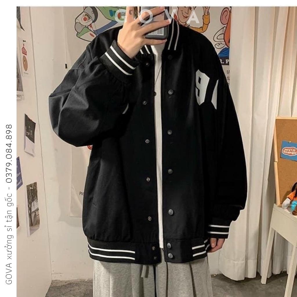 Áo khoác Bomber dù 8090 form rộng 2 lớp nam nữ Unisex GOVA