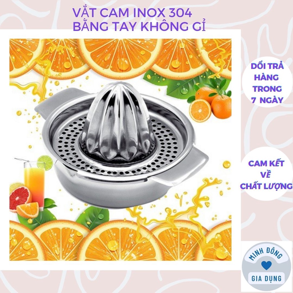 Vắt cam inox bằng tay, Dụng cụ vắt cam inox cao cấp , Bộ vắt cam INOX 304 không gỉ tiện dụng