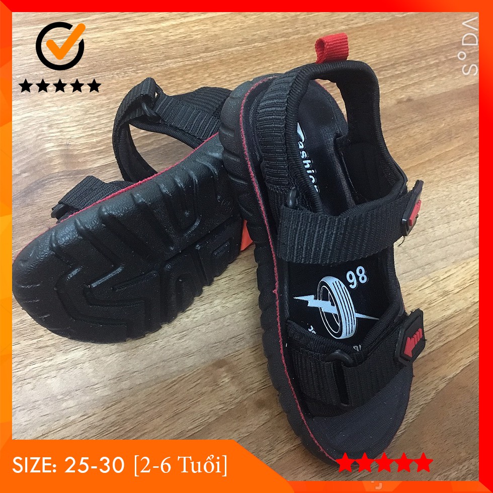 [Dép Sandal] Dép Cho Bé 2-6 Tuổi Mix Màu Đen Đỏ Cực Chất Phong Cách Kids Shoes Hàn Quốc Mới Nhất - Dép Quai Hậu Đi Học