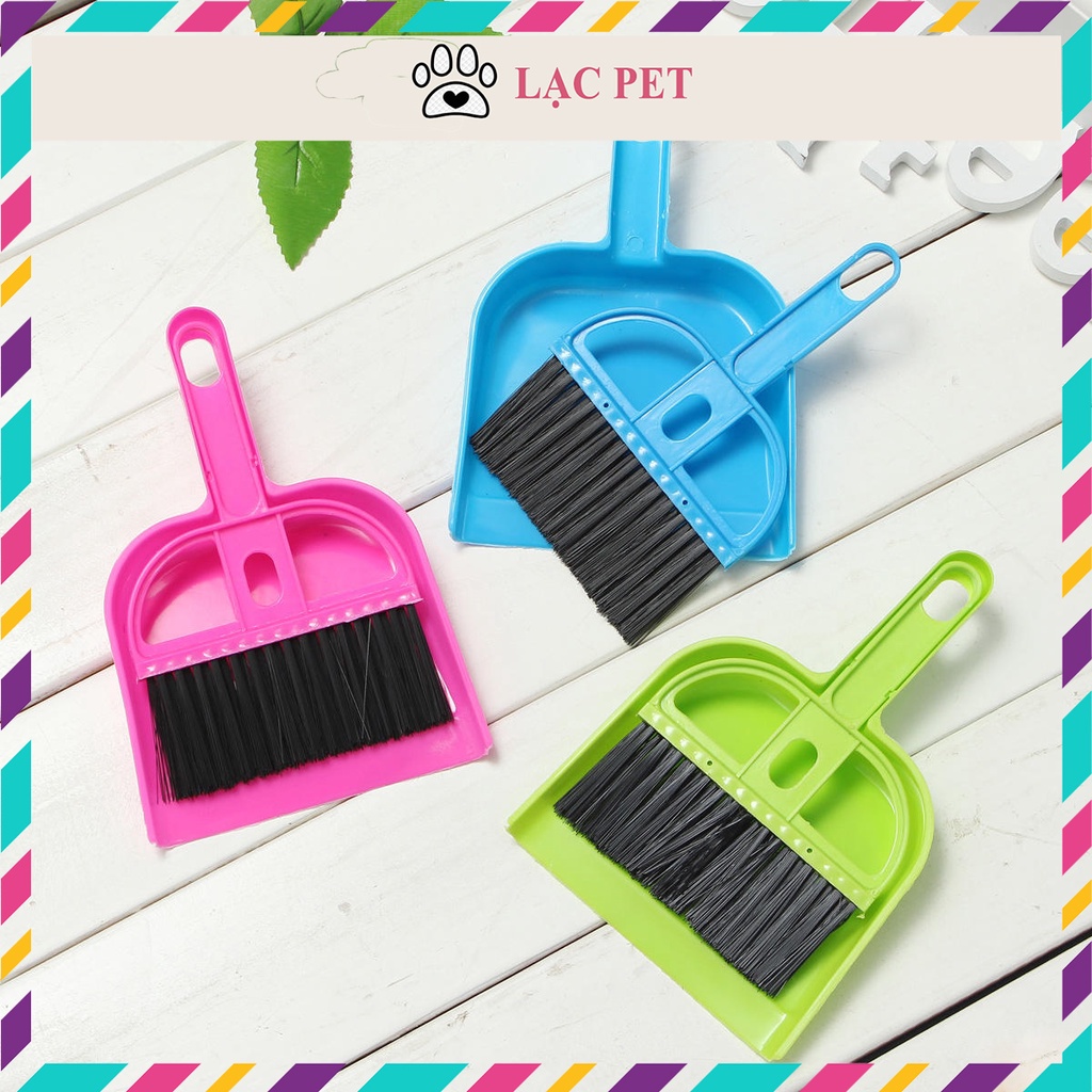 Bộ Chổi Quét Nhà Và Ki Hót Rác Mini - Dụng Cụ Dọn Dẹp Cho Thú Cưng