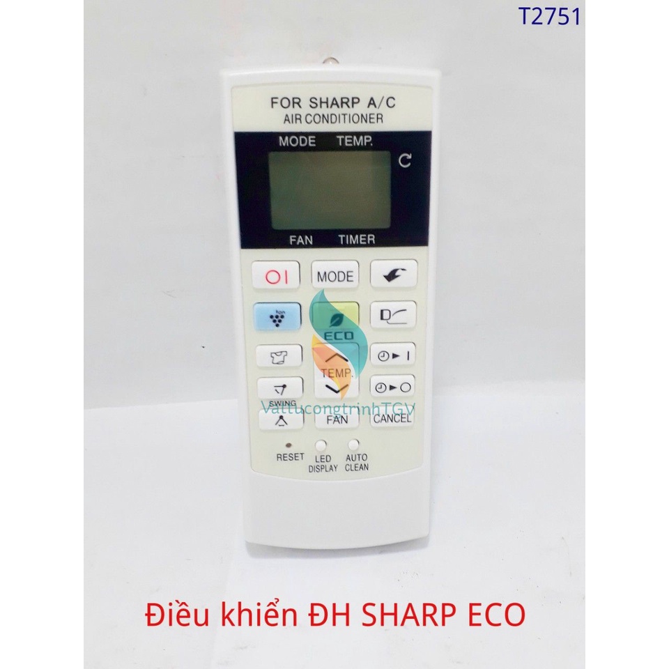 Điều khiển thay thế cho điều hòa SHARP loại CRMC-A876JBEZ