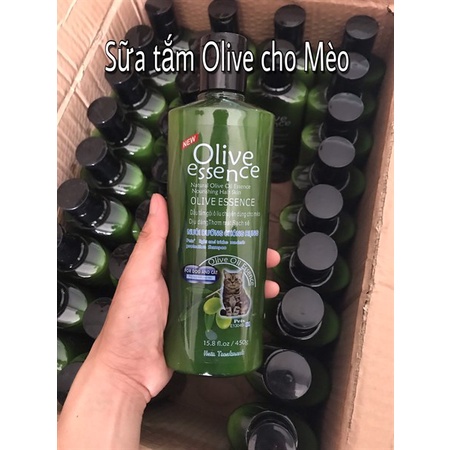 Sữa tắm mèo - Dầu tắm Olive  450ml giúp mền mượt lông, chăm sóc nuôi dưỡng lông, lưu hương lâu, an toàn sử dụng