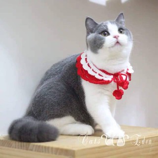 Yếm len cho thú cưng YẾM TIỂU THƯ 2 TẦNG handmade cho PET chó, mèo,. thỏ, chuột ú.....
