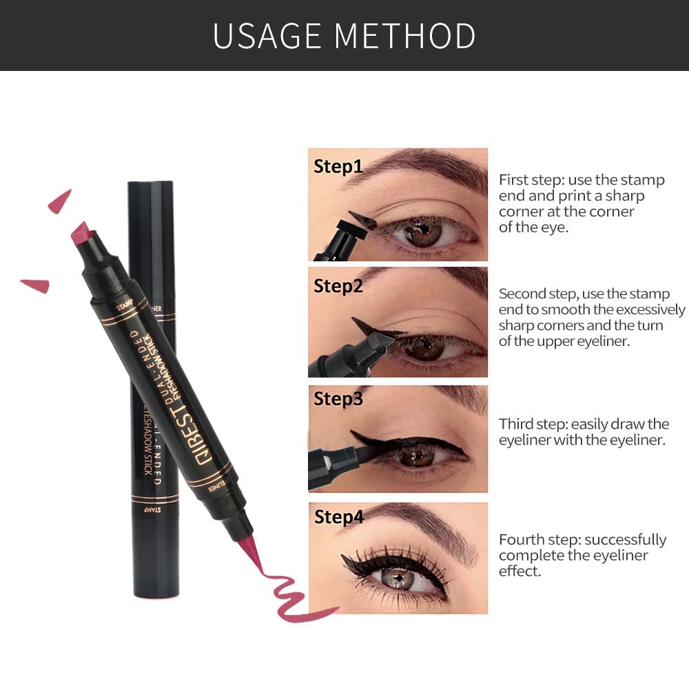 [Hàng mới về] Bút kẻ mắt nước khô nhanh lâu trôi thiết kế hai đầu dễ sử dụng