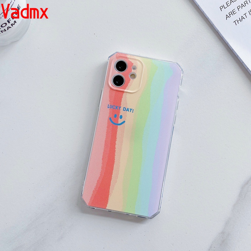 Ốp điện thoại TPU mềm trong suốt chống sốc in hình cầu vồng cho Samsung Galaxy S21 S20 Ultra Plus FE Note 20 Ultra 10 S10 Lite Plus