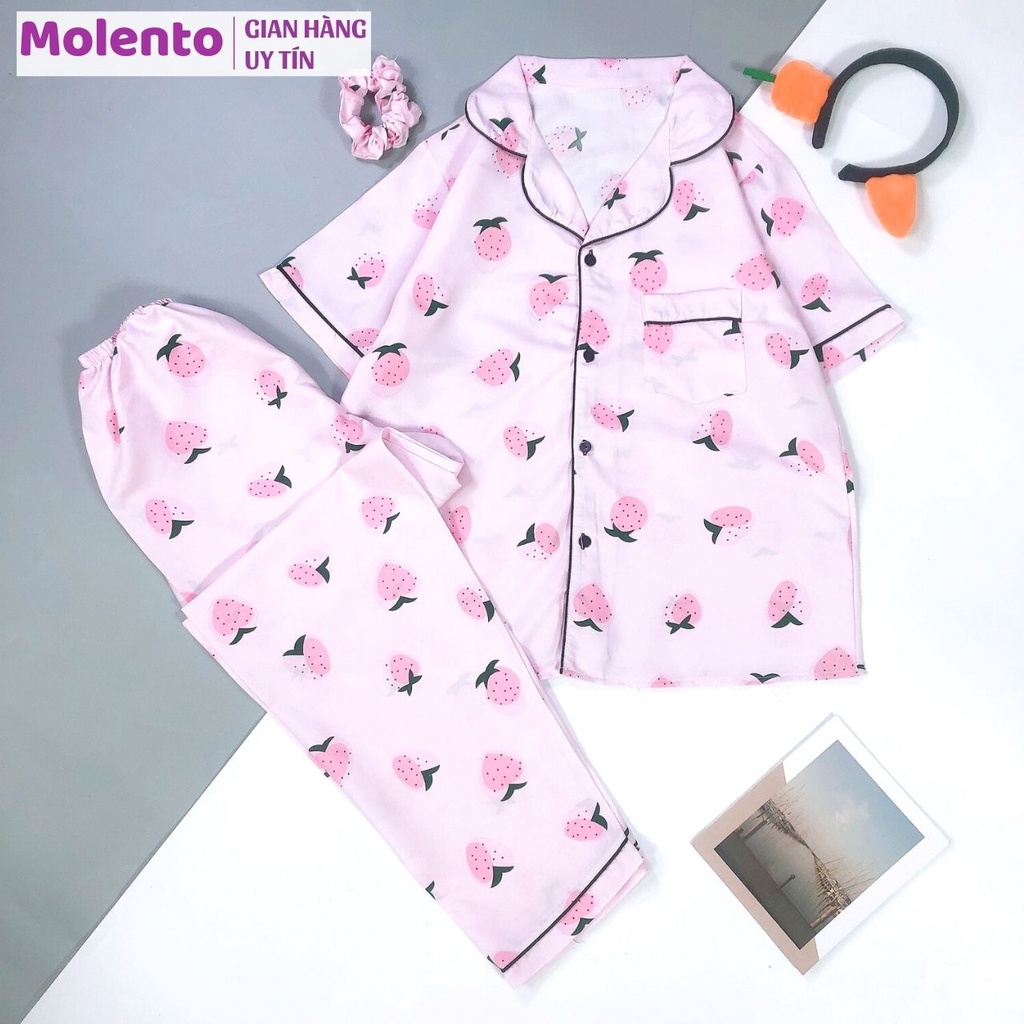 Bộ mặc nhà nữ thu đông Molento cộc tay quần dài chất kate thái loại 1 siêu nhẹ, thoáng mát - M55 | BigBuy360 - bigbuy360.vn