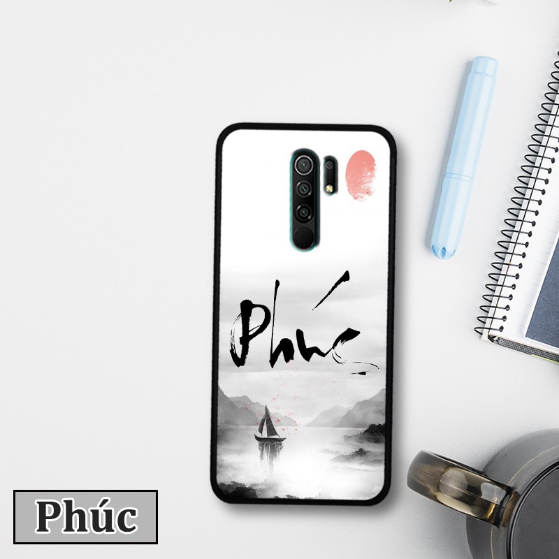 Ốp lưng kính 3D Xiaomi Redmi 9 - chữ thư pháp ý nghĩa