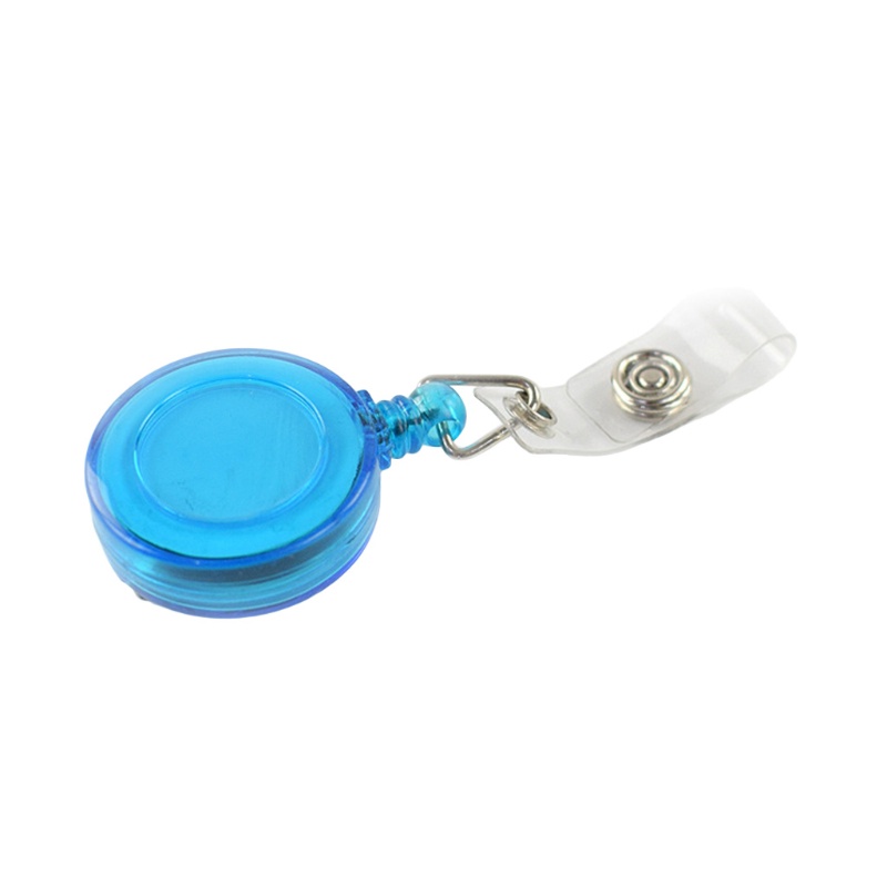 ST Premium Round-shaped Colored Plastic Retractable ID Badge Ideal for Key Card Name Tag Holder Metal Clip Random Color