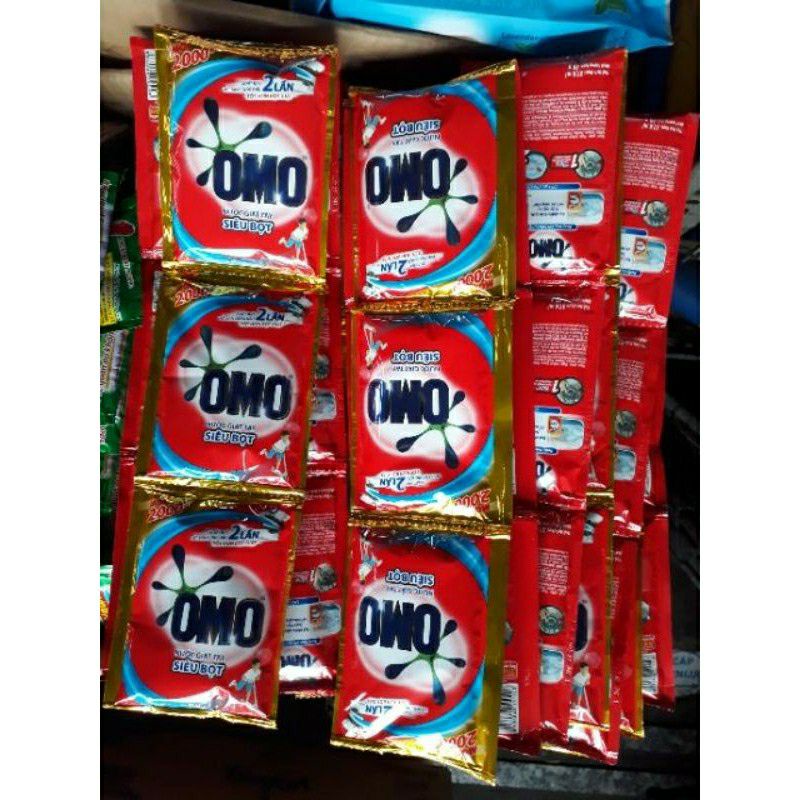 Com Bo 10 dây nước giặt OMO 1 dây 6 gói
