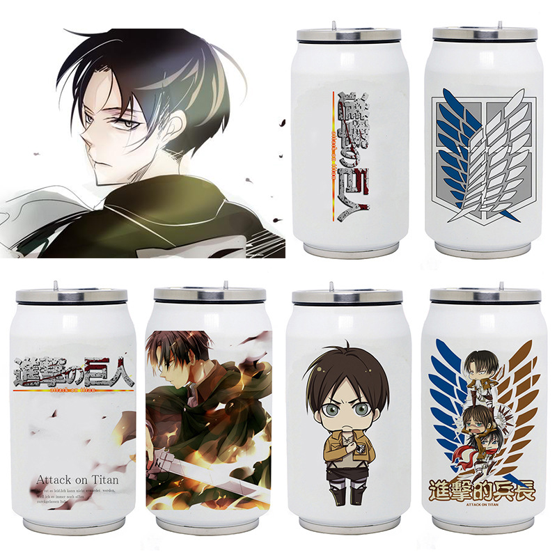 New THERMOS MIKASA Bình Nước Inox Giữ Nhiệt 350ml In Hình Attack On Titan High Quality