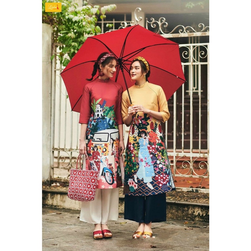 Áo dài cách tân 🎀LINLEE🎀áo dài cách tân tapta cao cấp màu vàng chuẩn form đẹp sang chảnh