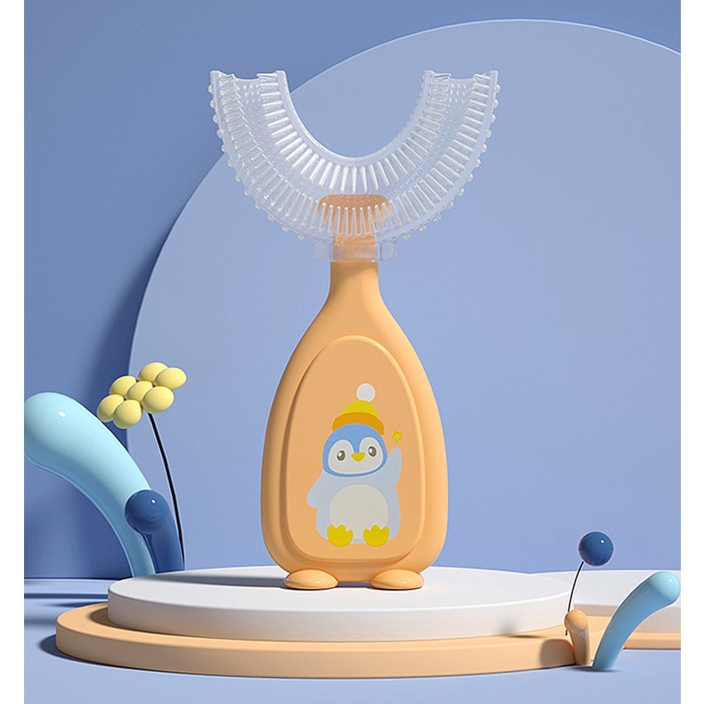 Bàn chải đánh răng Silicone hình chữ U dành cho trẻ em 2-12 tuổi