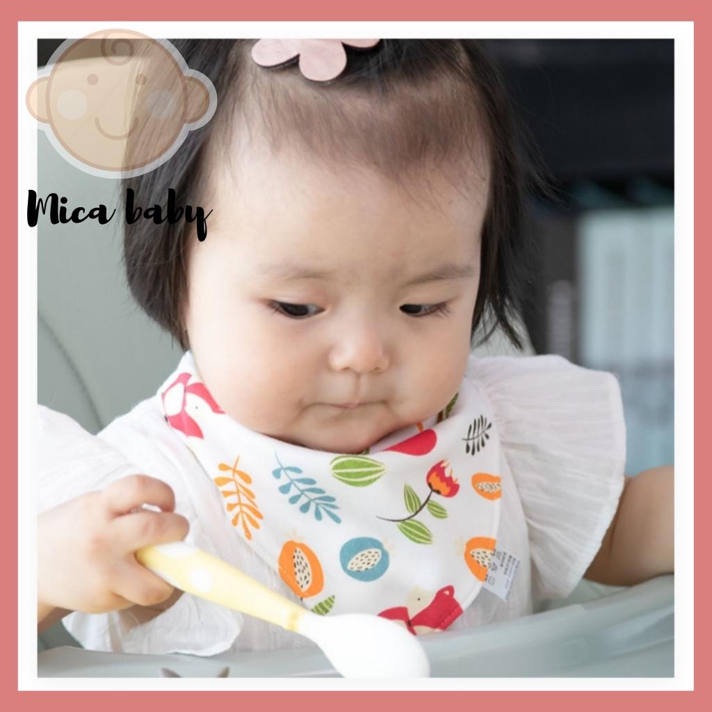 Set 5 khăn yếm cho bé ăn dặm hình tam giác Mica baby YC09