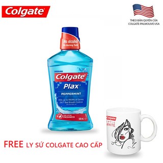 Nước súc miệng Colgate Plax Peppermint bạc hà the mát 500ml- 8850006301135