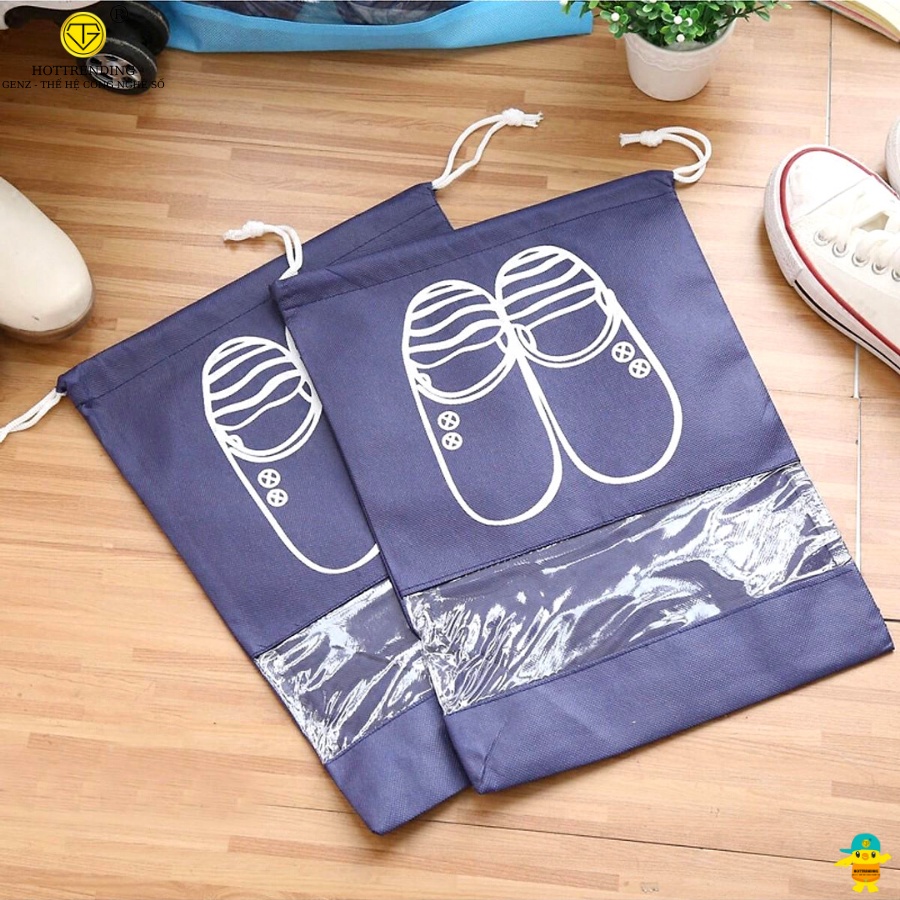 Túi dây rút đựng giày dép dây rút chống thấm nước Size lớn  43x31cm Loại Dày Nhiều Màu Pastel