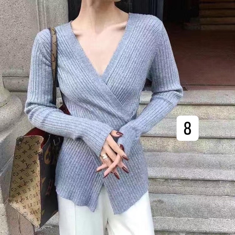 Áo len tăm body vạt chéo hàng QC | BigBuy360 - bigbuy360.vn