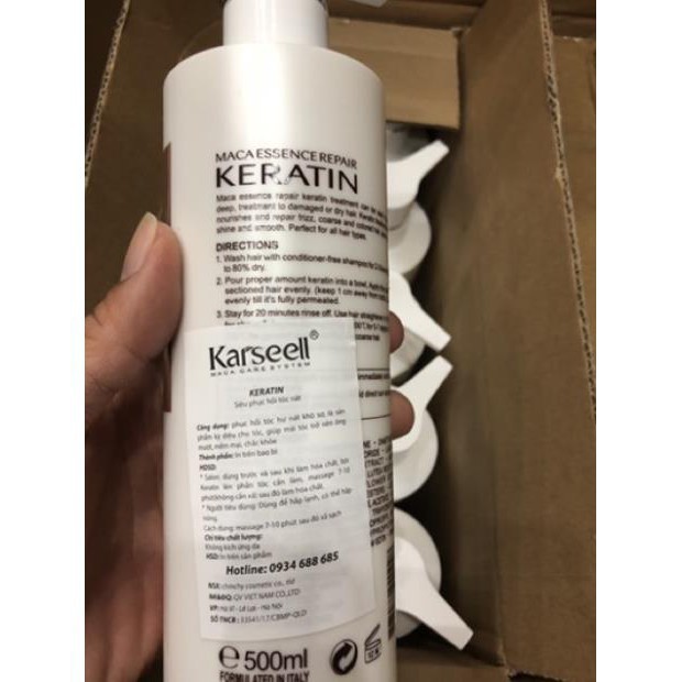 KEM HẤP Ủ TÓC KERATIN KARSEELL SIÊU PHÂN TỬ PHỤC HỒI TÓC QUÁ YẾU NÁT DO TẨY VÀ LÀM NHIỀU HÓA CHẤT HƯƠNG NƯỚC HOA 500ml [