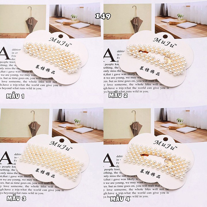 KẸP TÓC ĐÍNH NGỌC TRAI NHÂN TẠO CỰC SANG CHẢNH AH149